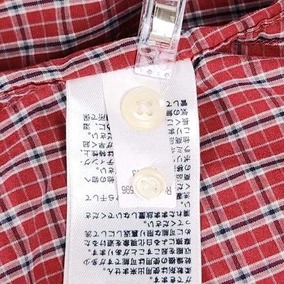 Eddie Bauer Men’s XL Red & Black Plaid Button-Down Long Sleeve Shirt - Picture 7 of 8